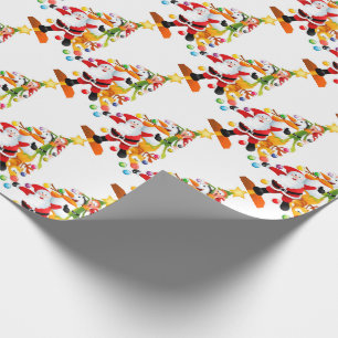Santa, Rudolph, Snowman und Elf Geschenkpapier