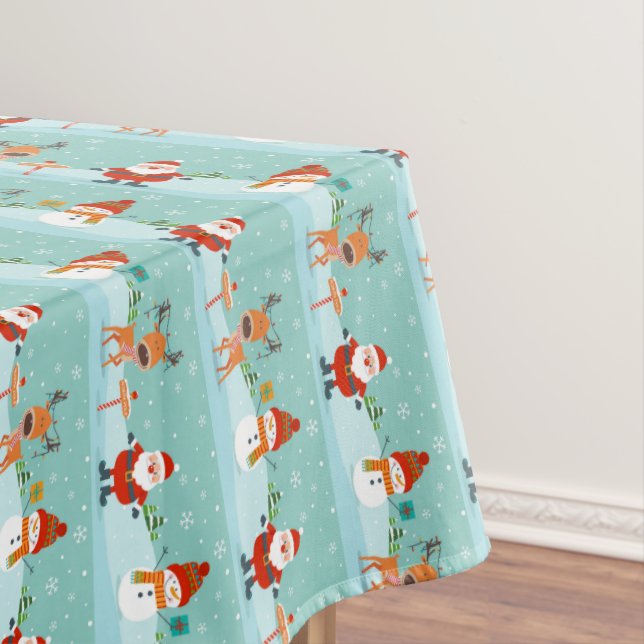 Santa, Rudolph und Snowman Tischdecke (Beispiel)
