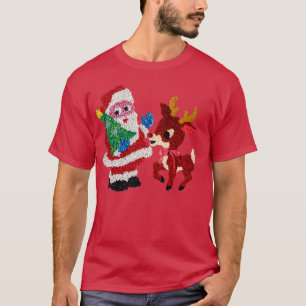 Santa Rudolph Vintag geschmolzener Kunststoff T-Shirt
