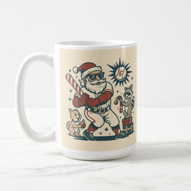 Santa’s 67 Christmas Baseball Meme Kaffeetasse (Links)