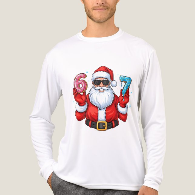 Santa’s 6 & 7 Donut Party Tri-Blend Shirt (Vorderseite)