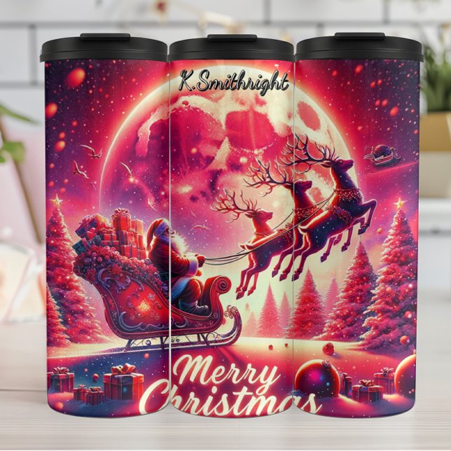 Santa’s Celestial Sleigh Ride Thermosbecher (Von Creator hochgeladen)