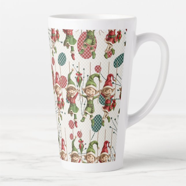 Santa’s Christmas Elf Latte Mug Milchtasse (Rechts)
