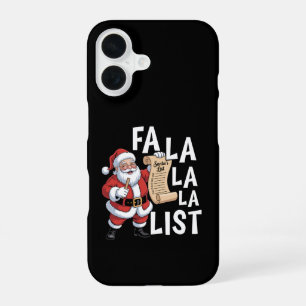 Santa’s Fa La La La Liste Weihnachtsillustration iPhone 16 Hülle