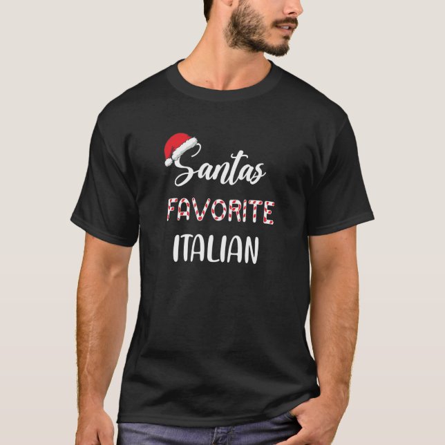 Santa’s Favorite Italian Pajama Christmas Xmas T-Shirt (Vorderseite)
