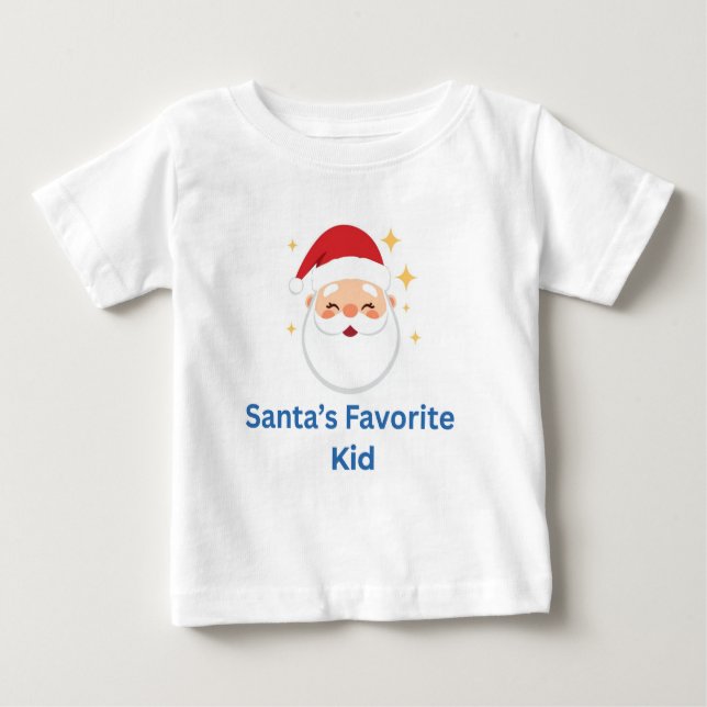 Santa’s Favorite Kid Cute Christmas Design for Kid Baby T-shirt (Vorderseite)