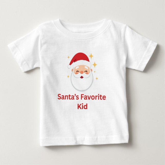 Santa’s Favorite Kid Cute Christmas Design for Kid Baby T-shirt (Vorderseite)