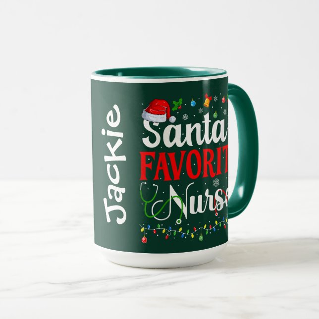 Santa’s Favorite Nurse Tasse (VorderseiteRechts)