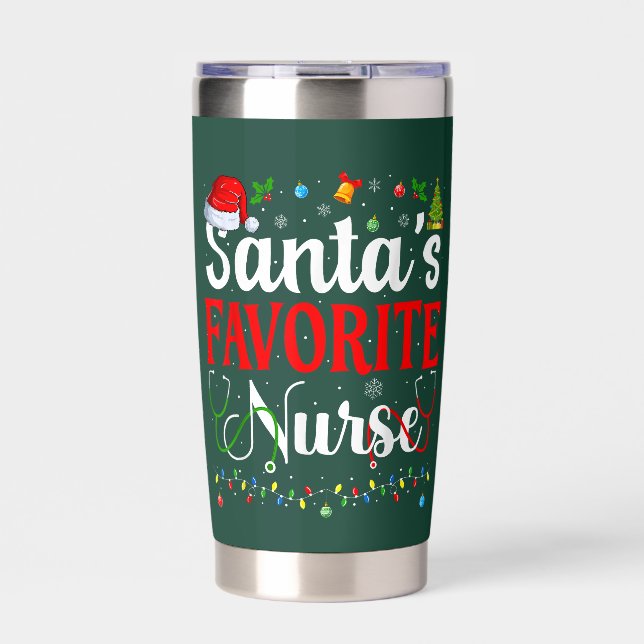 Santa’s Favorite Nurse Thermobecher (Vorderseite)