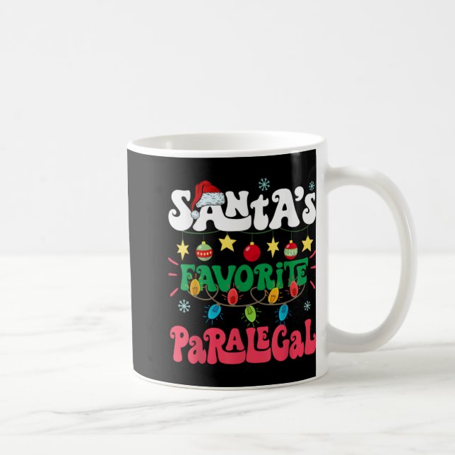 Santa S Favorite Paralegal Funny Santa Xmas Light  Kaffeetasse (Rechts)
