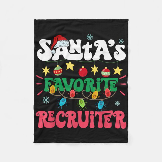 Santa S Favorite Recruiter Funny Santa Xmas Light  Fleecedecke (Vorderseite)