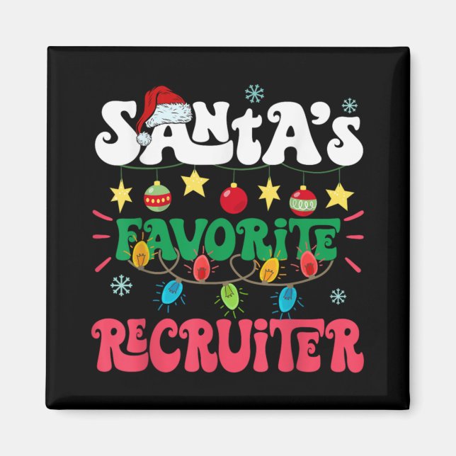 Santa S Favorite Recruiter Funny Santa Xmas Light  Magnet (Vorne)