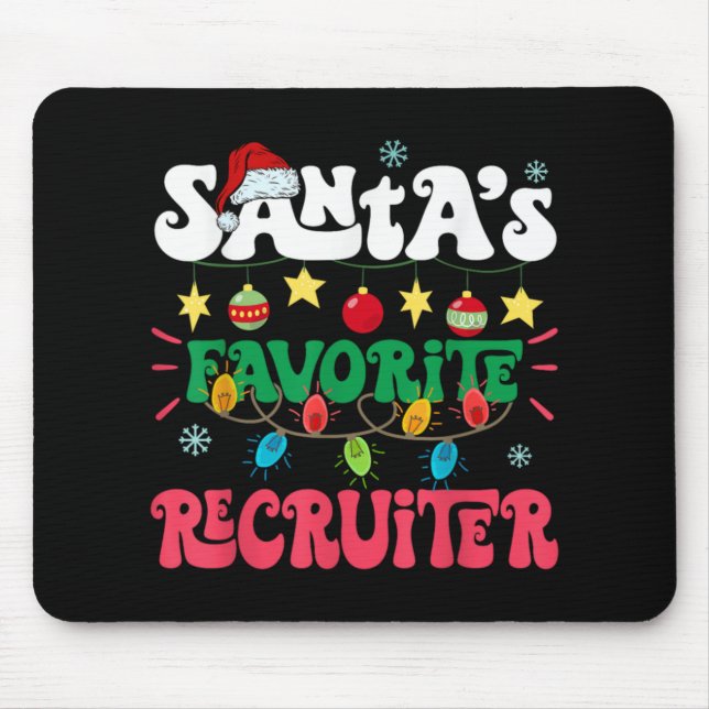 Santa S Favorite Recruiter Funny Santa Xmas Light  Mousepad (Vorne)