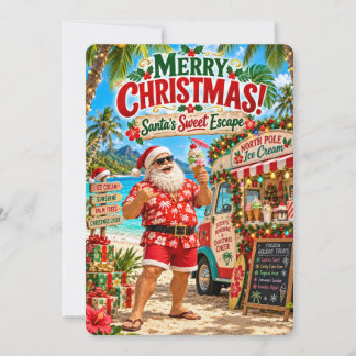 Santa’s fröhliche Abenteuer | Santas süße Flucht Feiertagskarte