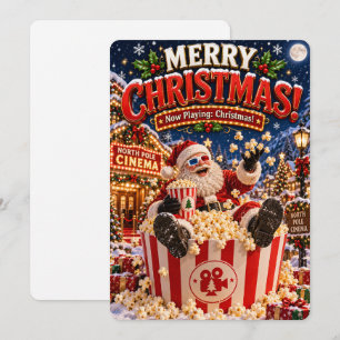 Santa’s fröhliche Abenteuer Weihnachtsfilm-Nacht Feiertagskarte