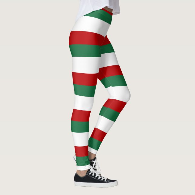 Santa’s Helper Elf • Red, Green & White Christmas Leggings (Rechts)