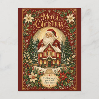Santa’s Kamin-Gruß Feiertagspostkarte