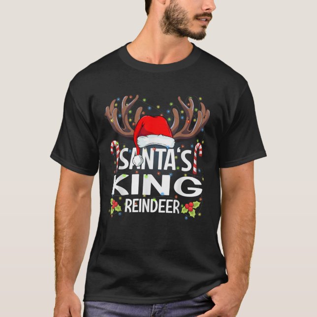 Santa s King Reindeer Christmas Pajama  T-Shirt (Vorderseite)