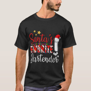 Santa S Lieblings-Barkeeper Weihnachtshut in T-Shirt