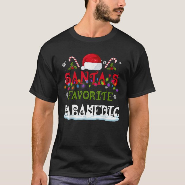 Santa s Lieblings Paramedic Familie passend Christ T-Shirt (Vorderseite)