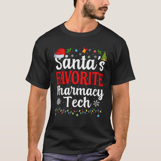Santa s Lieblings Pharmacy Tech Weihnachtsmann T-Shirt (Vorderseite)