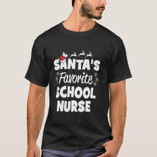 Santa s Lieblings School Nurse Funny Christmas Mat T-Shirt