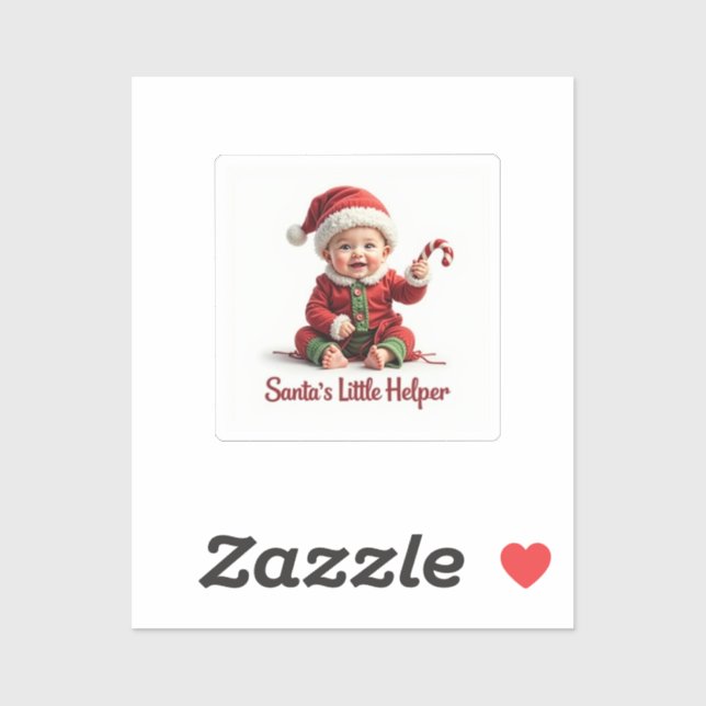 Santa’s Little Helper Sticker –Cute Christmas Baby (Blatt)