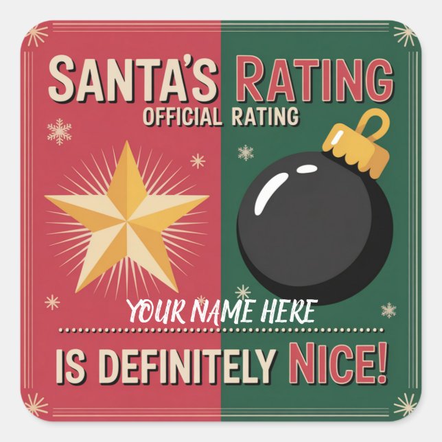 Santa’s Naughty & Nice List Sticker (Vorderseite)