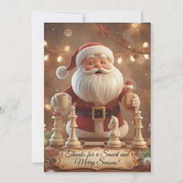 Santa’s Next Move – Funny Chess Christmas Thank Yo Dankeskarte
