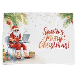 Santa’s Online Computer Lovers Merry Christmas! Große Geschenktüte