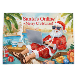 Santa’s Online Computer Lovers Merry Christmas! Große Geschenktüte
