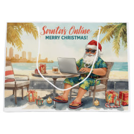 Santa’s Online Computer Lovers Merry Christmas! Große Geschenktüte