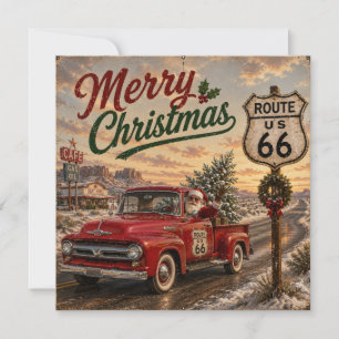 Santa’s Route 66 Wüsten-Weihnachtsfahrt Feiertagskarte