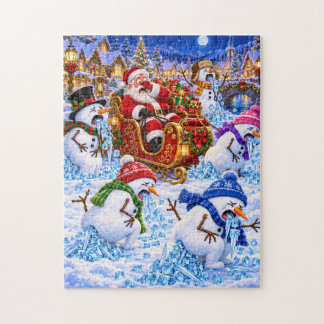 Santa’s Schlittenfahrt Schneemann Eiswürfel Chaos Puzzle