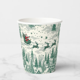 "Santa’s Sleigh Ride – Vintage Christmas Cup Desig Pappbecher