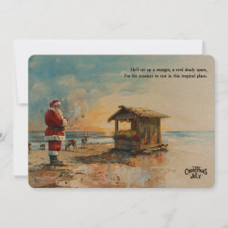 Santa’s Tropical Manger Christmas in July Card Feiertagskarte