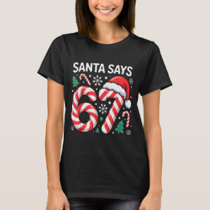 Santa sagt 67 Sechs Sieben Meme Weihnachten Gen Al T-Shirt