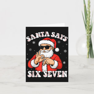 Santa sagt 6 7 Sechs Sieben Meme Baseball Nummer 6 Karte