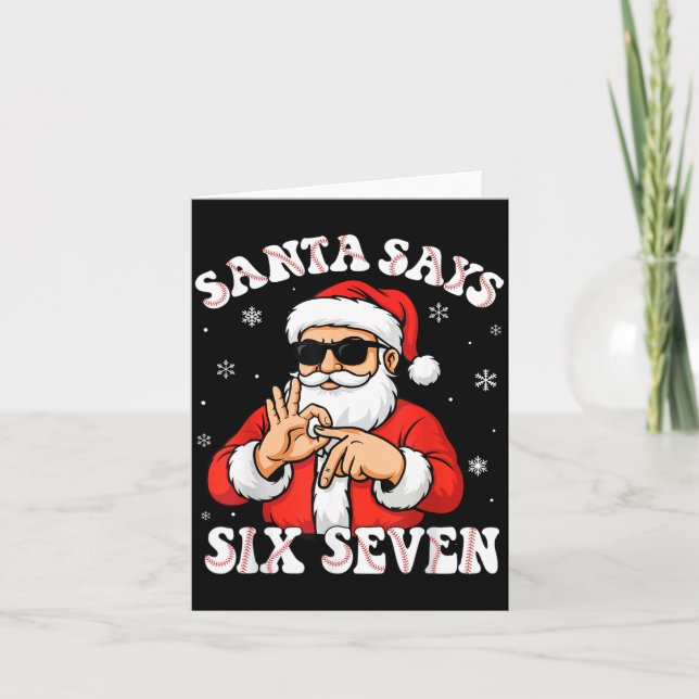 Santa sagt 6 7 Six Seven Meme Baseball Nummer 67 G Karte (Vorderseite)
