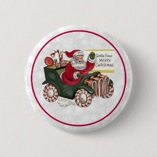 Santa sagt frohe Weihnachten Button