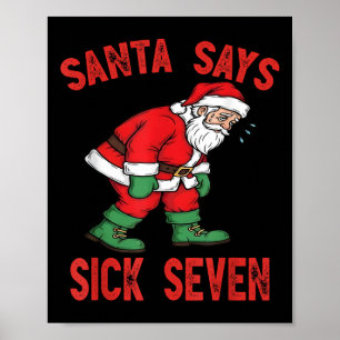Santa sagt krank sieben lustiger Weihnachtsmann 6 Poster