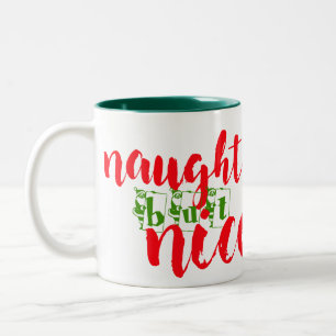 santa sagt nacktes, aber schönes Weihnachtsdesign  Zweifarbige Tasse
