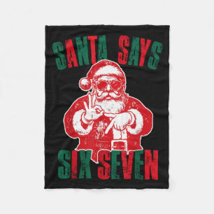Santa sagt sechs sieben lustige 67 Meme Weihnachte Fleecedecke
