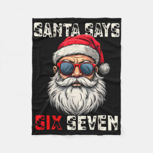Santa sagt sechs sieben lustiges Weihnachten 67 Me Fleecedecke