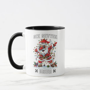 🎅Santa sagt Six Seven Meme Lustiger Santa hält  Tasse