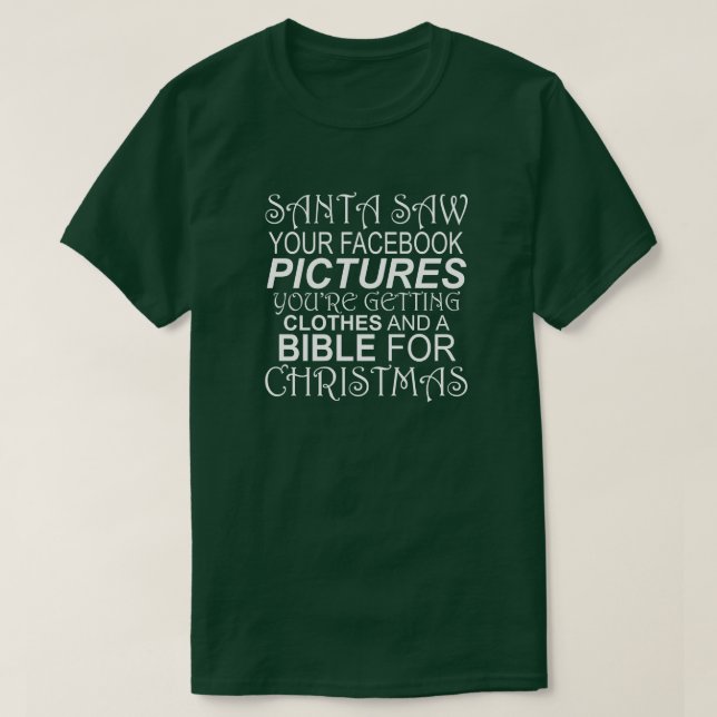 SANTA SAH IHRE FACEBOOK BILDER KLEIDER UND BIBLE (Design vorne)