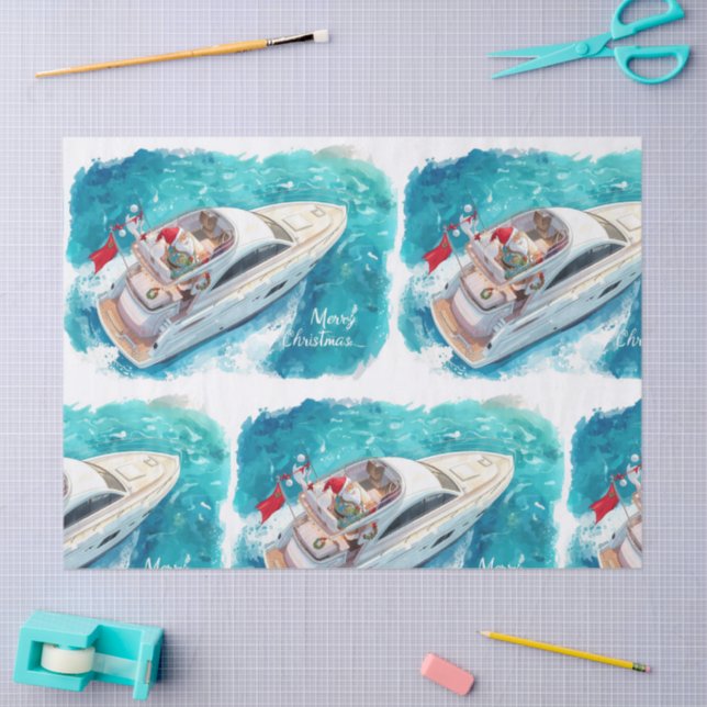 Santa Sailing – Tropical Christmas by the Sea Seidenpapier (Basteln)