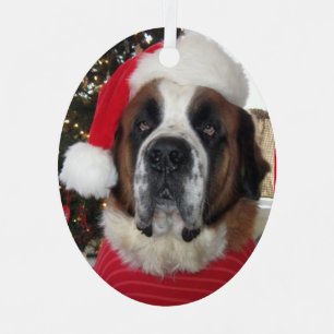 Santa Saint Bernard Ornament Metal Aus Metall