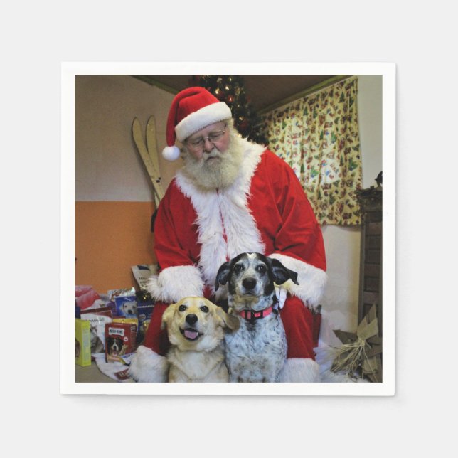 Santa Santa Santa Serviette (Vorderseite)