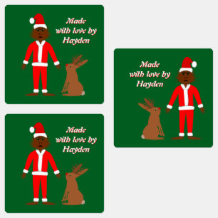 Santa Sasquatch und Jackalope Christmas Custom Etiketten